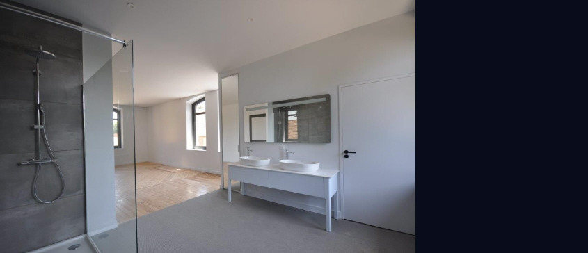 création de mobilier pour salle d'eau par l'architecte d'intérieure rouennaise, benedicte langlois