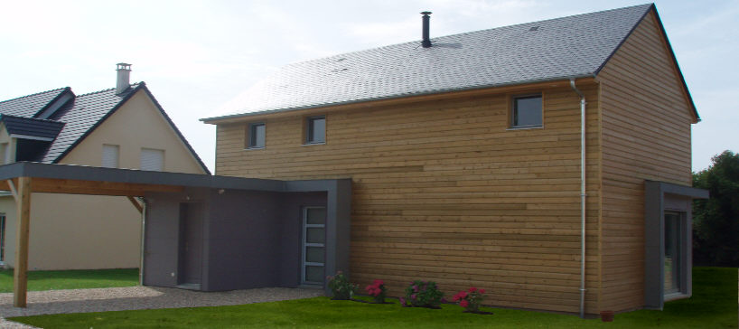maison  contemporaine à ossature bois dans la région de rouen