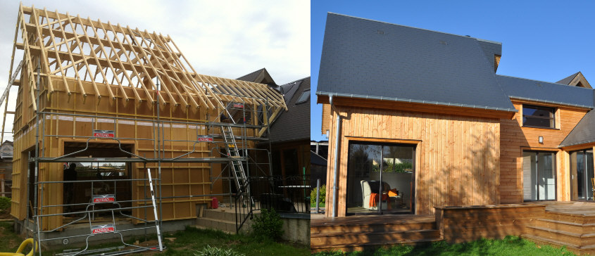 Maison en bois d'inspiration contemporaine dans les environs de Rouen