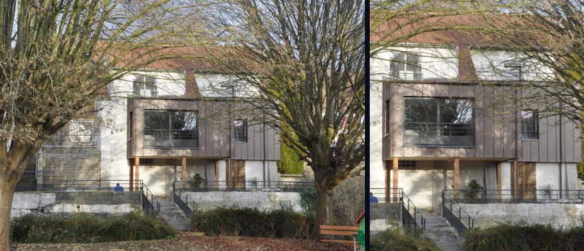 Extension sur mur de façade plein sud dans la région de Rouen