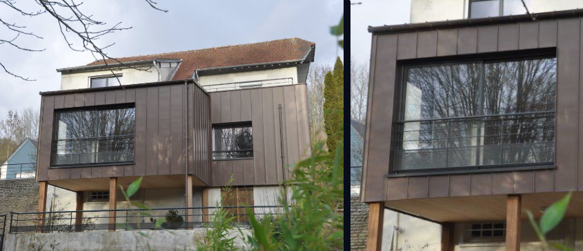 Extension sur mur de façade plein sud  dans  Rouen