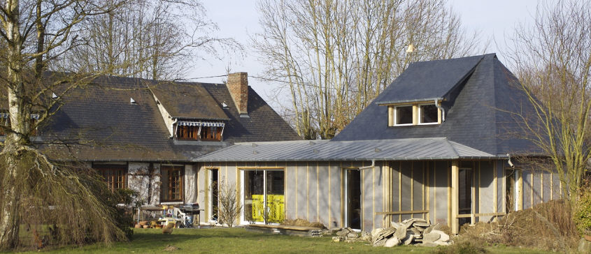 travaux d'aggrandissement sur une habitation dans la région de lyons la forêt