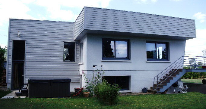 Rénovation et transformation d'une maison individuelle en réalisation  contemporaine